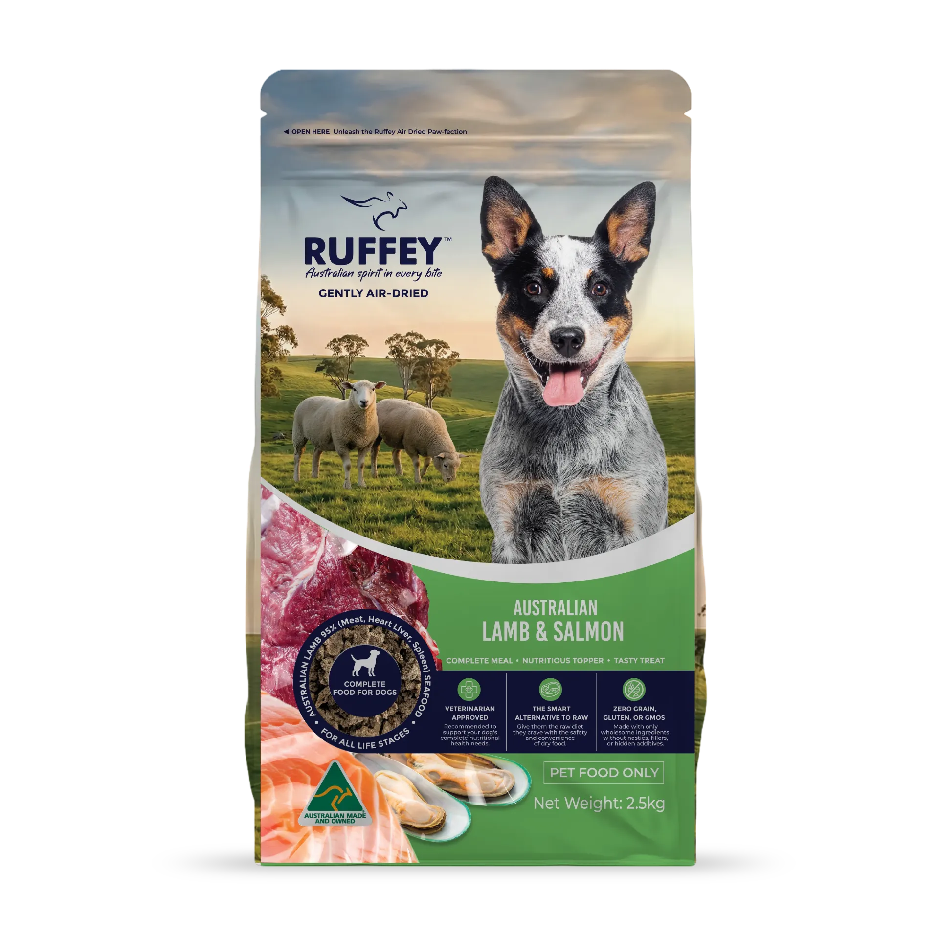 [RADLS2U] Ruffey Air-Dried Dog Australian Lamb & Salmon Original Recipe 2.5kg