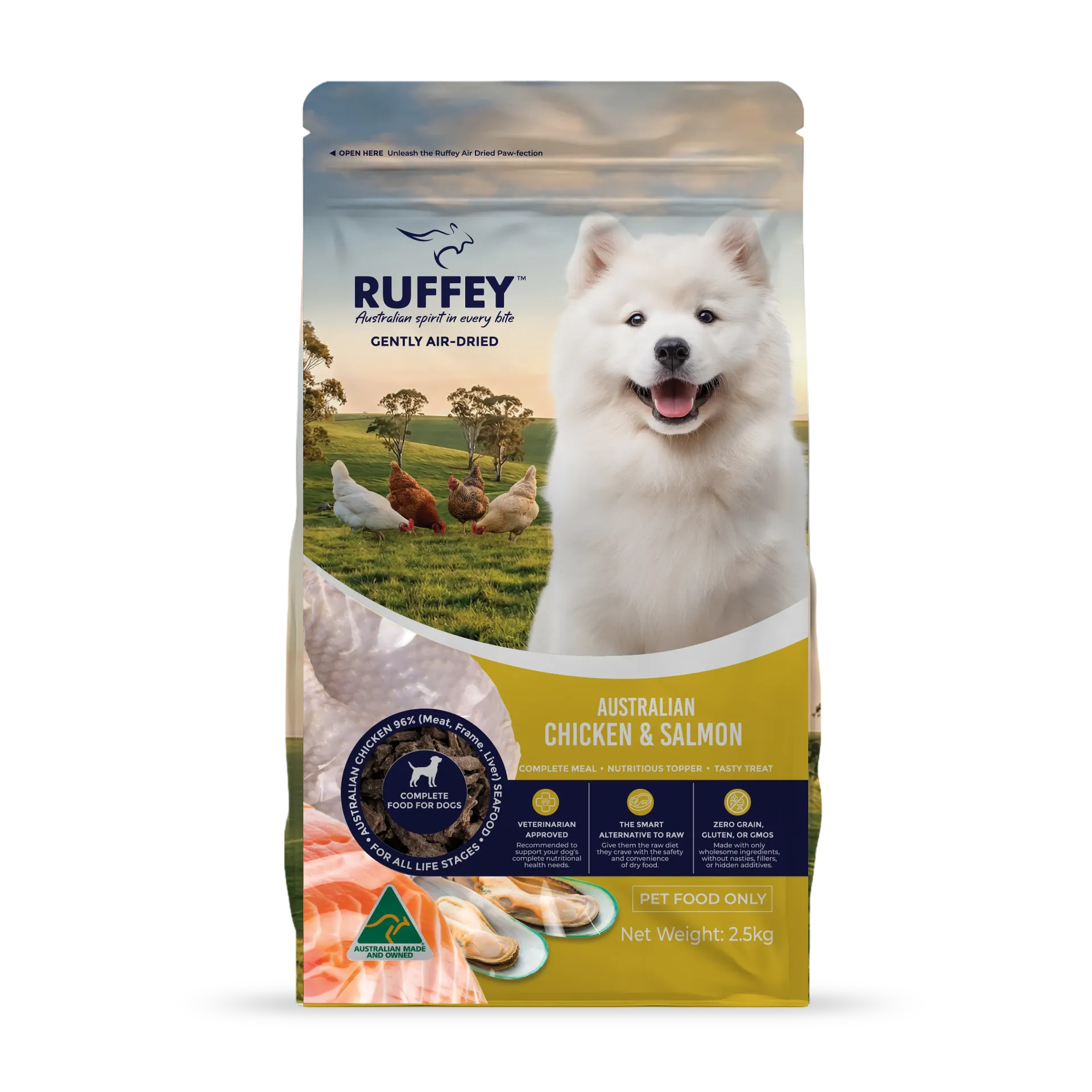 Ruffey Air-Dried Dog Australian Chicken & Salmon Original Recipe 2.5kg