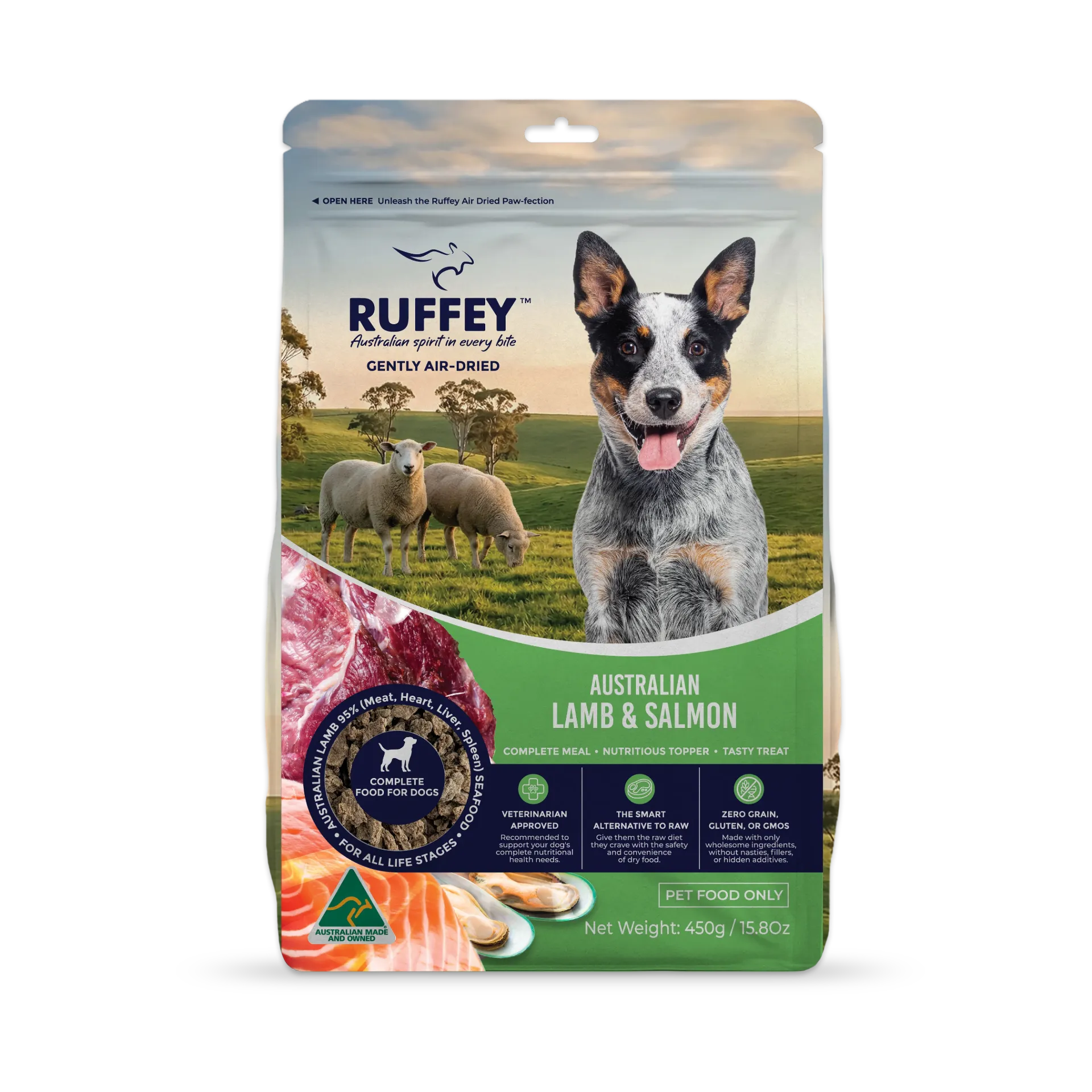 [RADLS450U] Ruffey Air-Dried Dog Australian Lamb & Salmon Original Recipe 450g