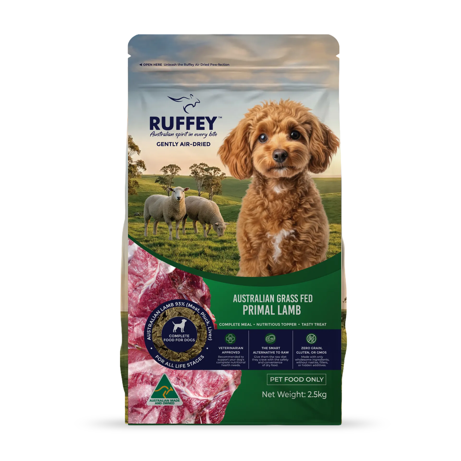 [RADPL2U] Ruffey Air Dried Dog Australian Grass Fed Primal Lamb 2.5kg