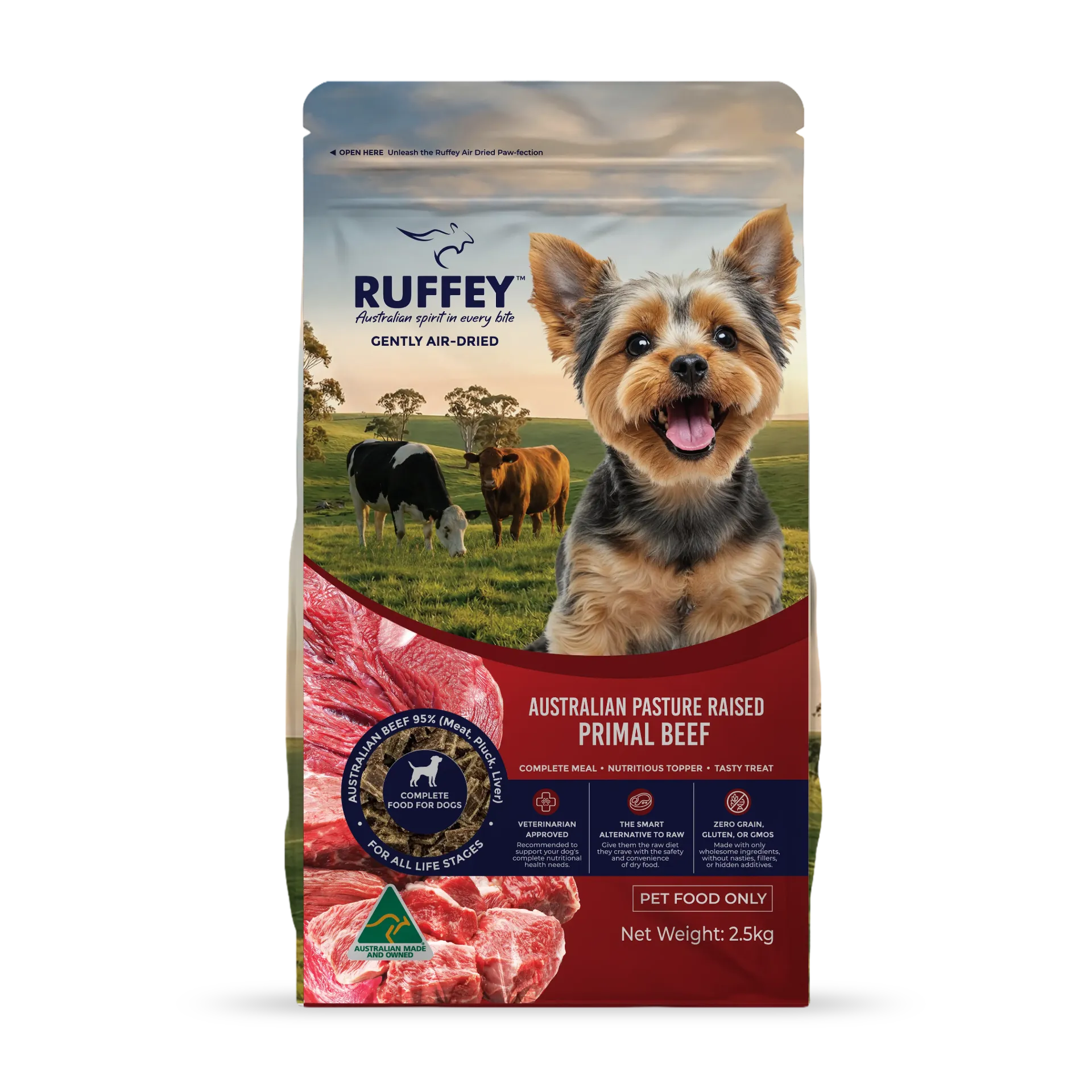 [RADPB2U] Ruffey Air Dried Dog Australian Pasture Raised Primal Beef 2.5kg