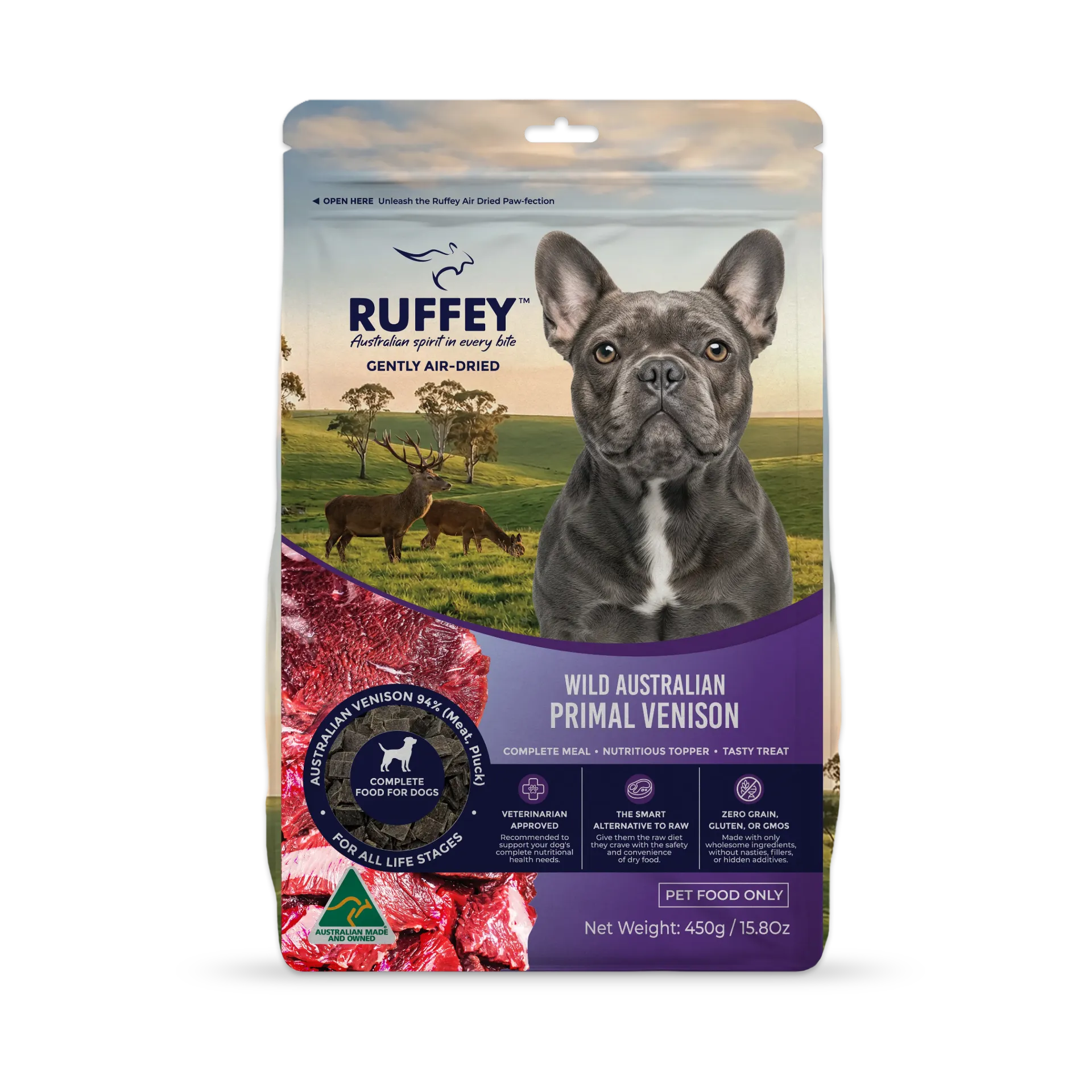 [RADPV450U] Ruffey Air Dried Dog Wild Australian Primal Venison 450g