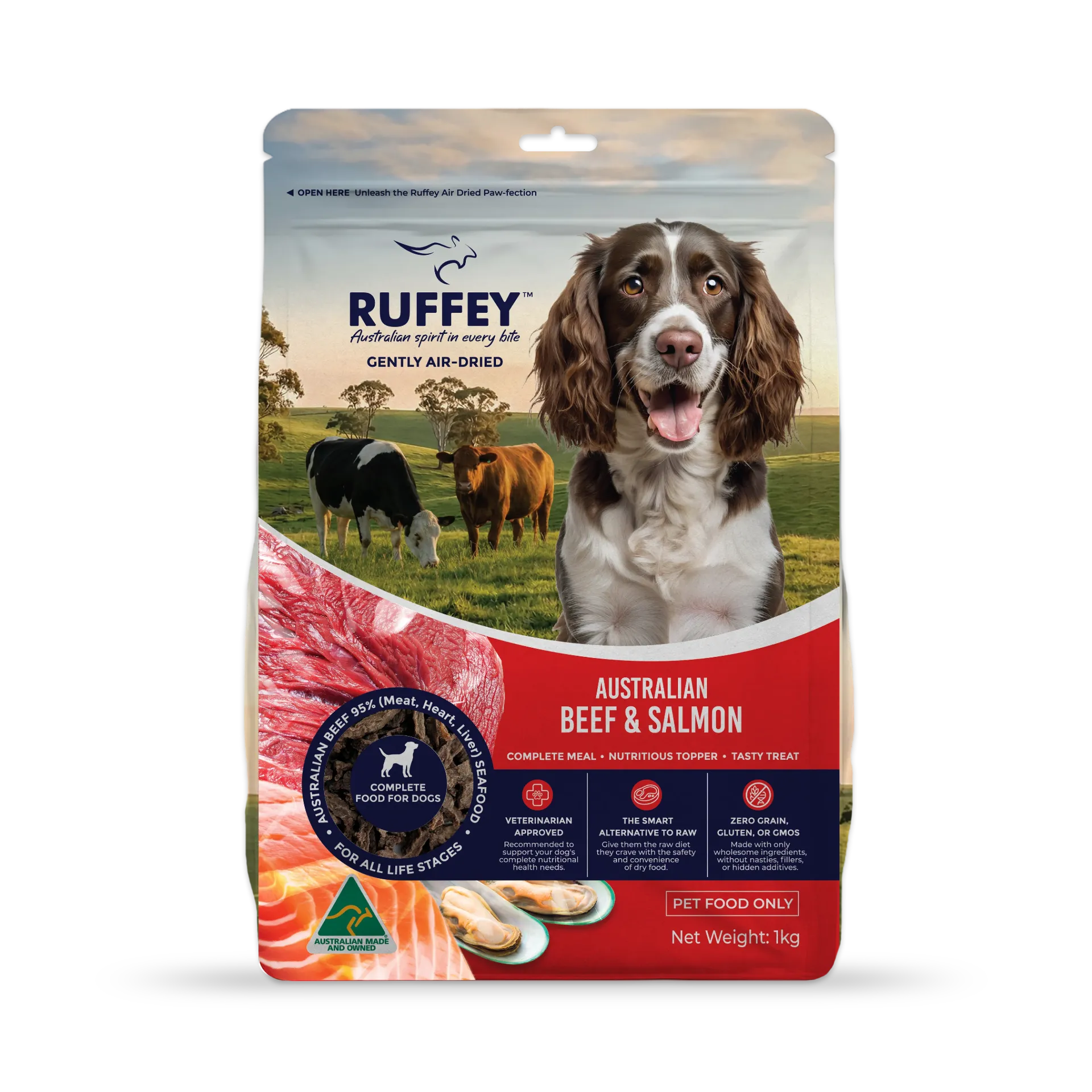 Ruffey Air-Dried Dog Australian Beef & Salmon Original Recipe 1kg