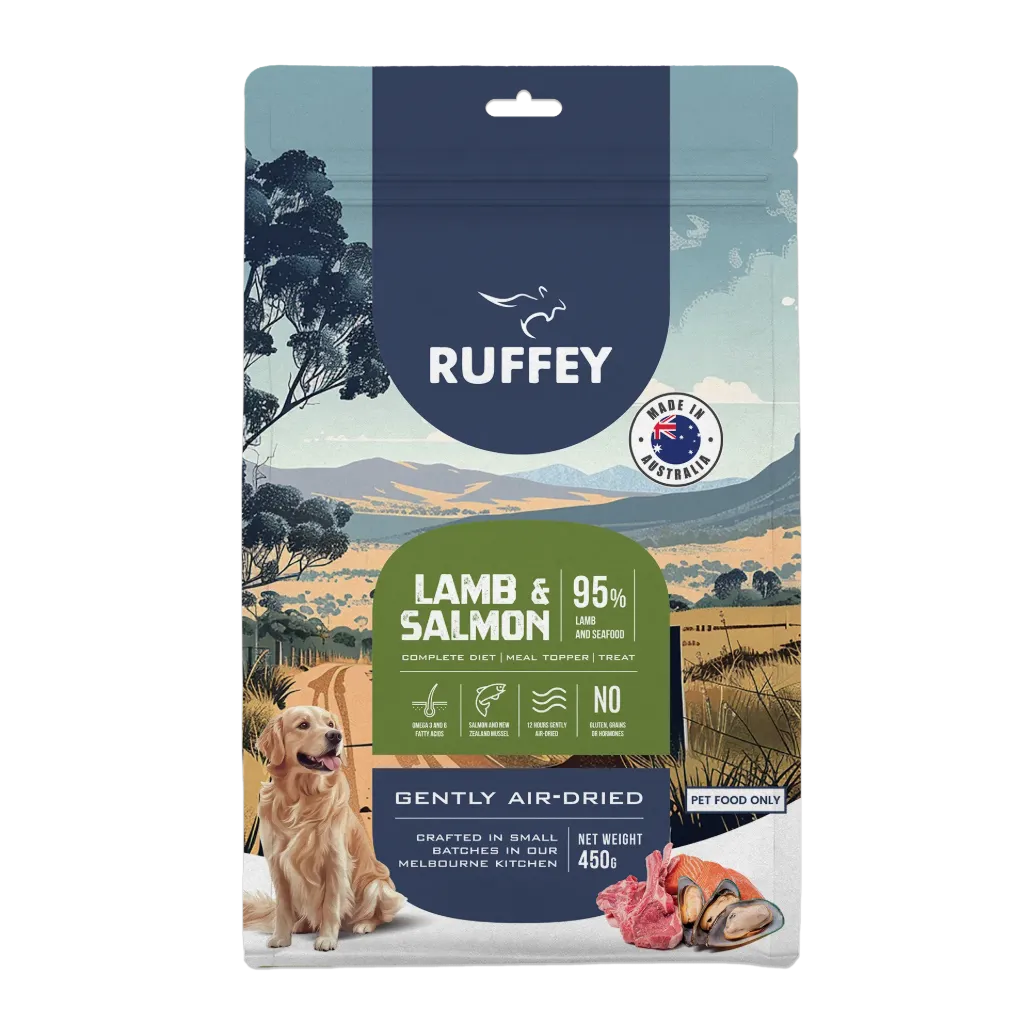 [RADL450U] Ruffey Air-Dried Dog Lamb & Salmon 450g