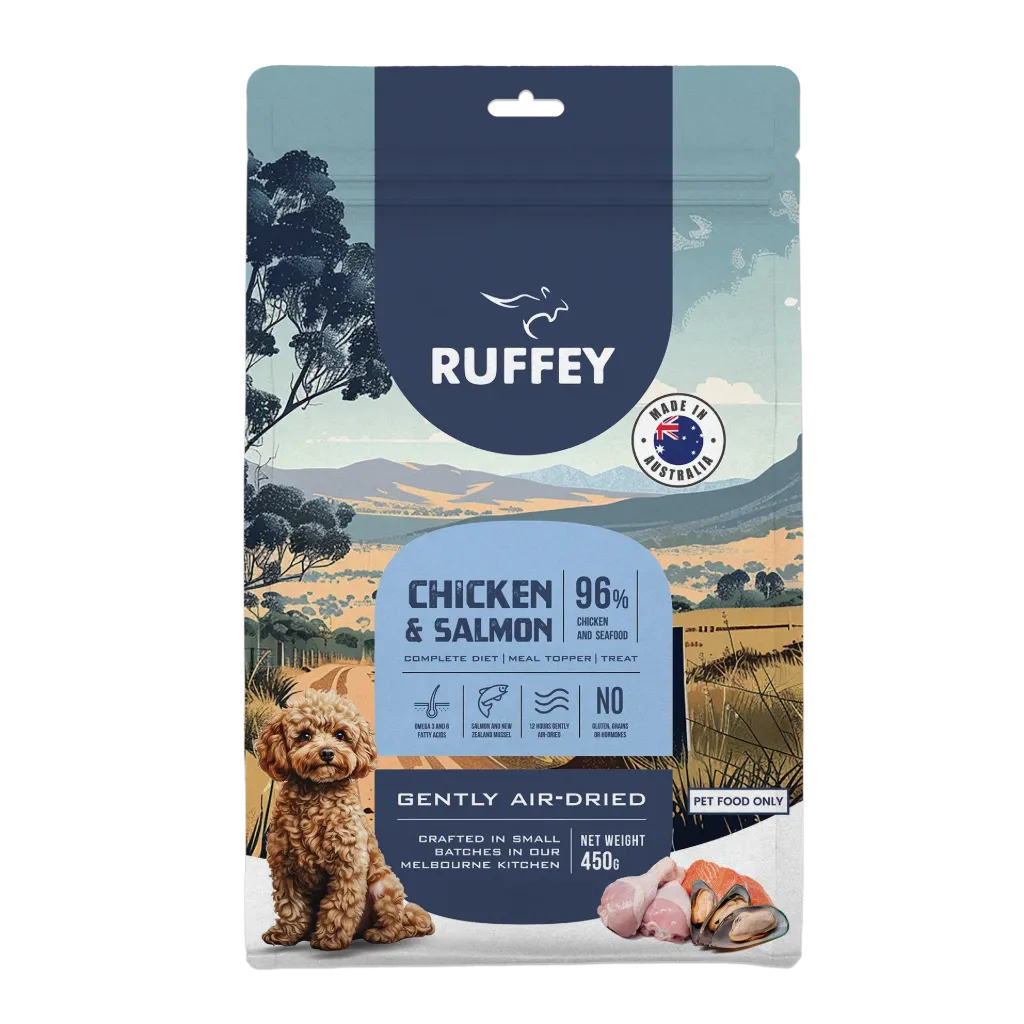[RADC450U] Ruffey Air-Dried Dog Chicken & Salmon 450g
