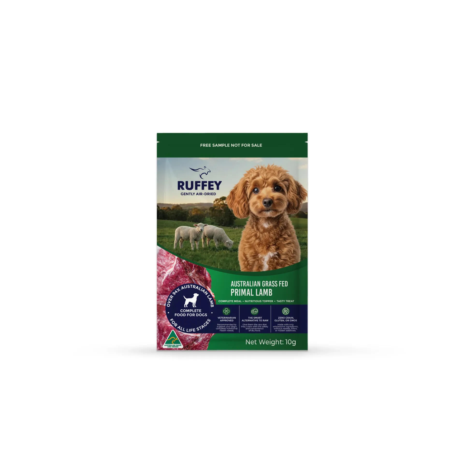 Ruffey Air Dried Dog Australian Grass Fed Primal Lamb Sample 10g